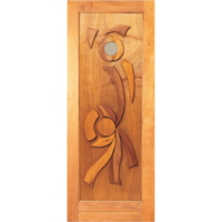 CARVED INDIGO DOOR 813 STAINED