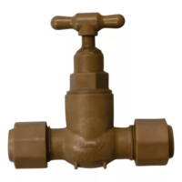 Stop Tap 15mm CxC Plastic Brown UniTwist