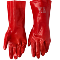 GLOVE RED PVC 250MM PAIR